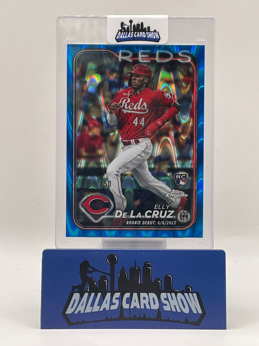 2024 Topps Chrome Update #USC150 Elly De La Cruz Rookie Debut Blue Lava /150