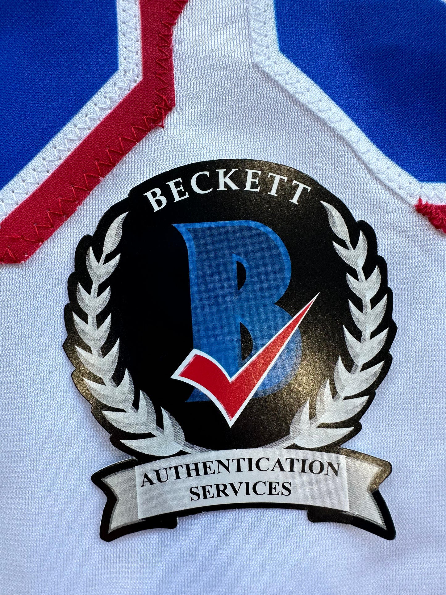 JUSTIN FOSCUE TEXAS RANGERS SIGNED White JERSEY XL BAS COA