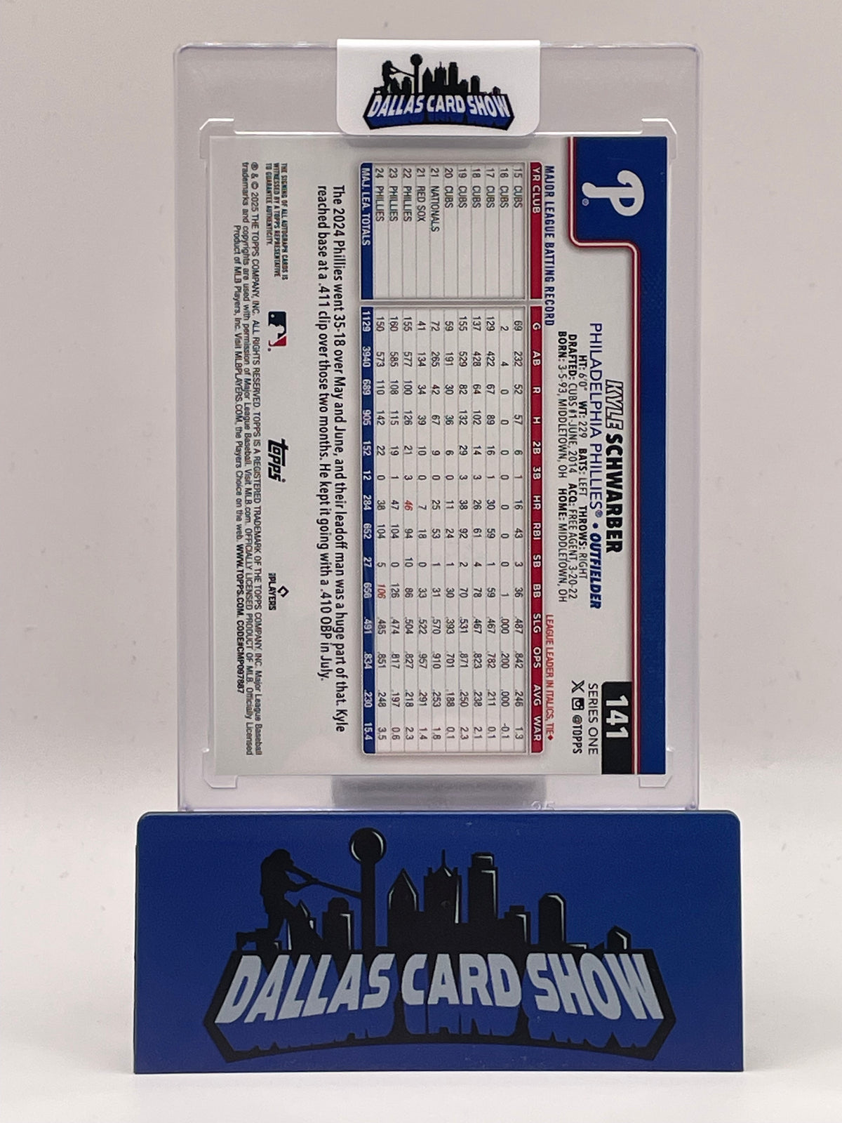 2025 Topps #141 Kyle Schwarber Real Ones Autograph