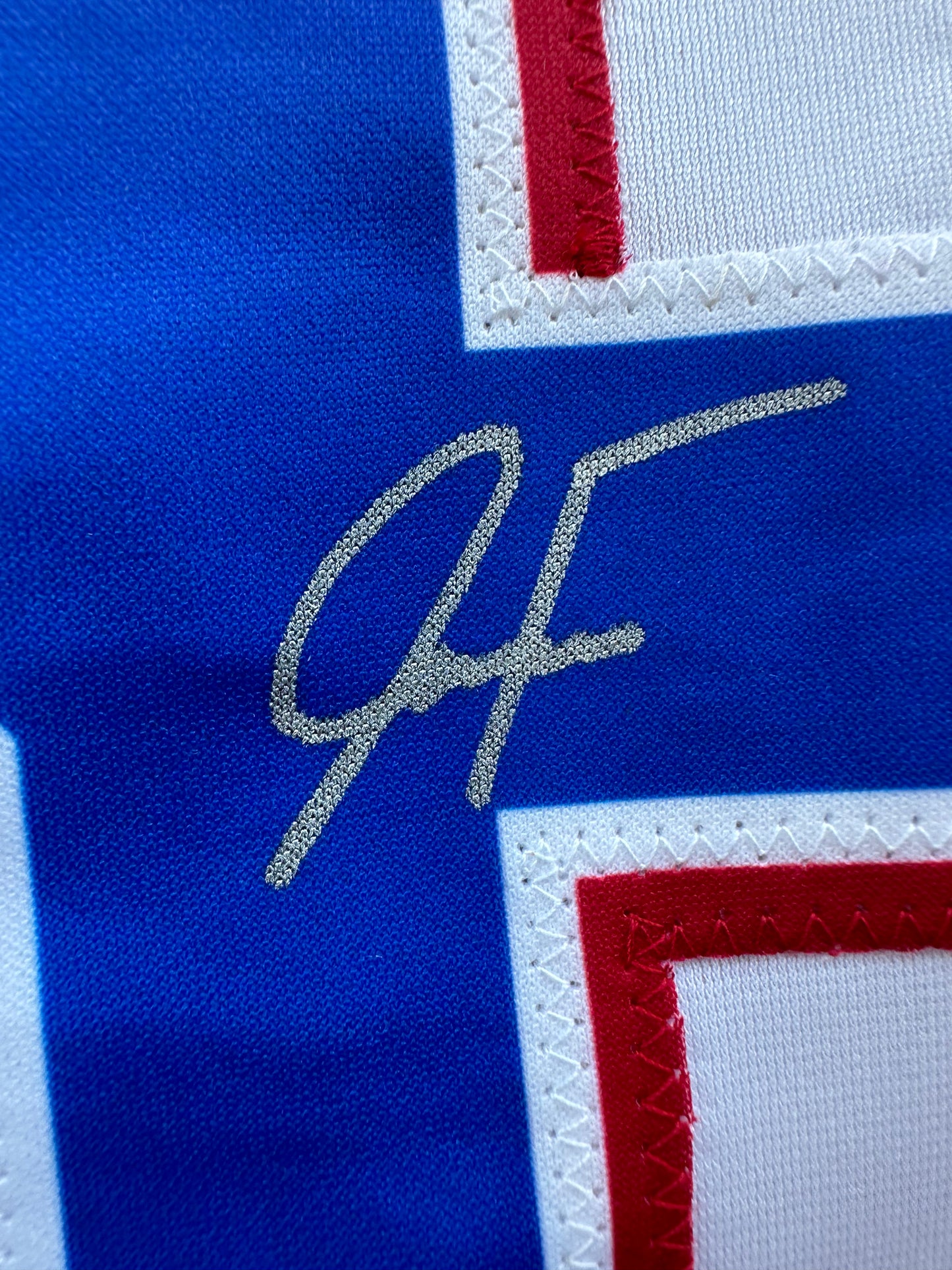 JUSTIN FOSCUE TEXAS RANGERS SIGNED White JERSEY XL BAS COA