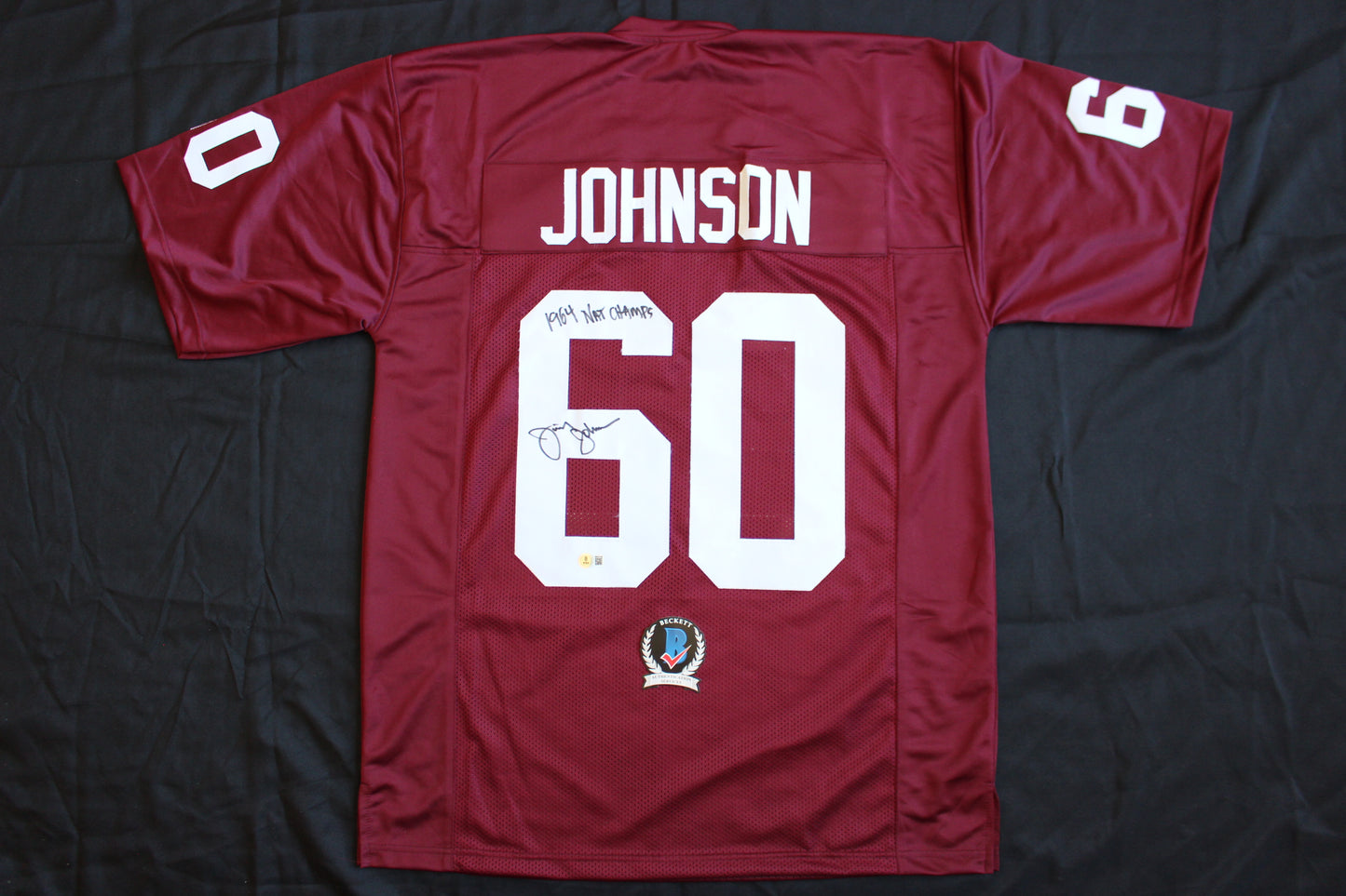 JIMMY JOHNSON SIGNED FOOTBALL JERSEY ARKANSAS RAZORBACKS w/INSC Cowboys BAS