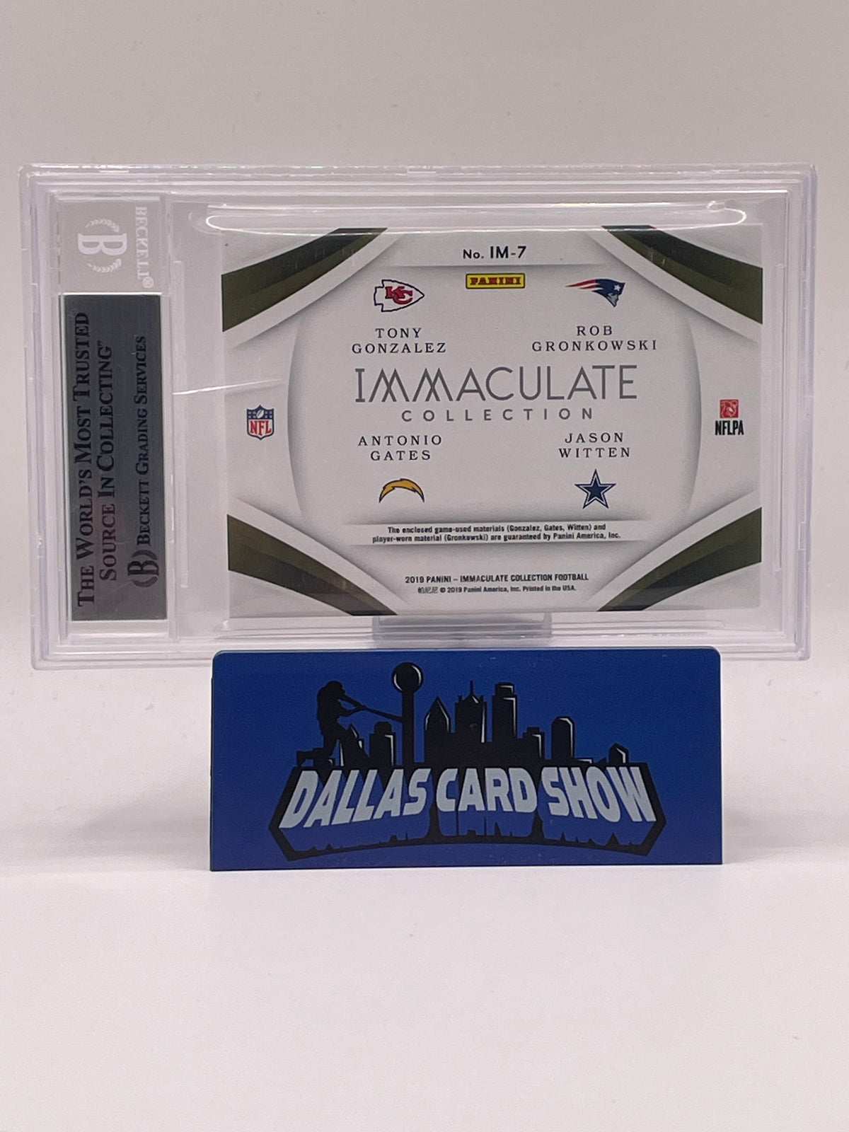 2019 Panini Immaculate Gates/Witten/Gronkowski/Gonzalez Memorbilia /49 BS 8.5