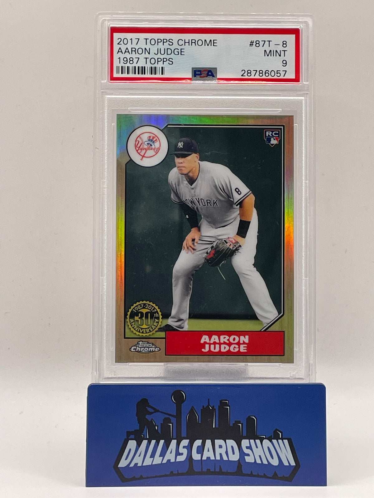 2017 Topps Chrome #87T-8 Aaron Judge 1987 Topps Rookie RC PSA 9