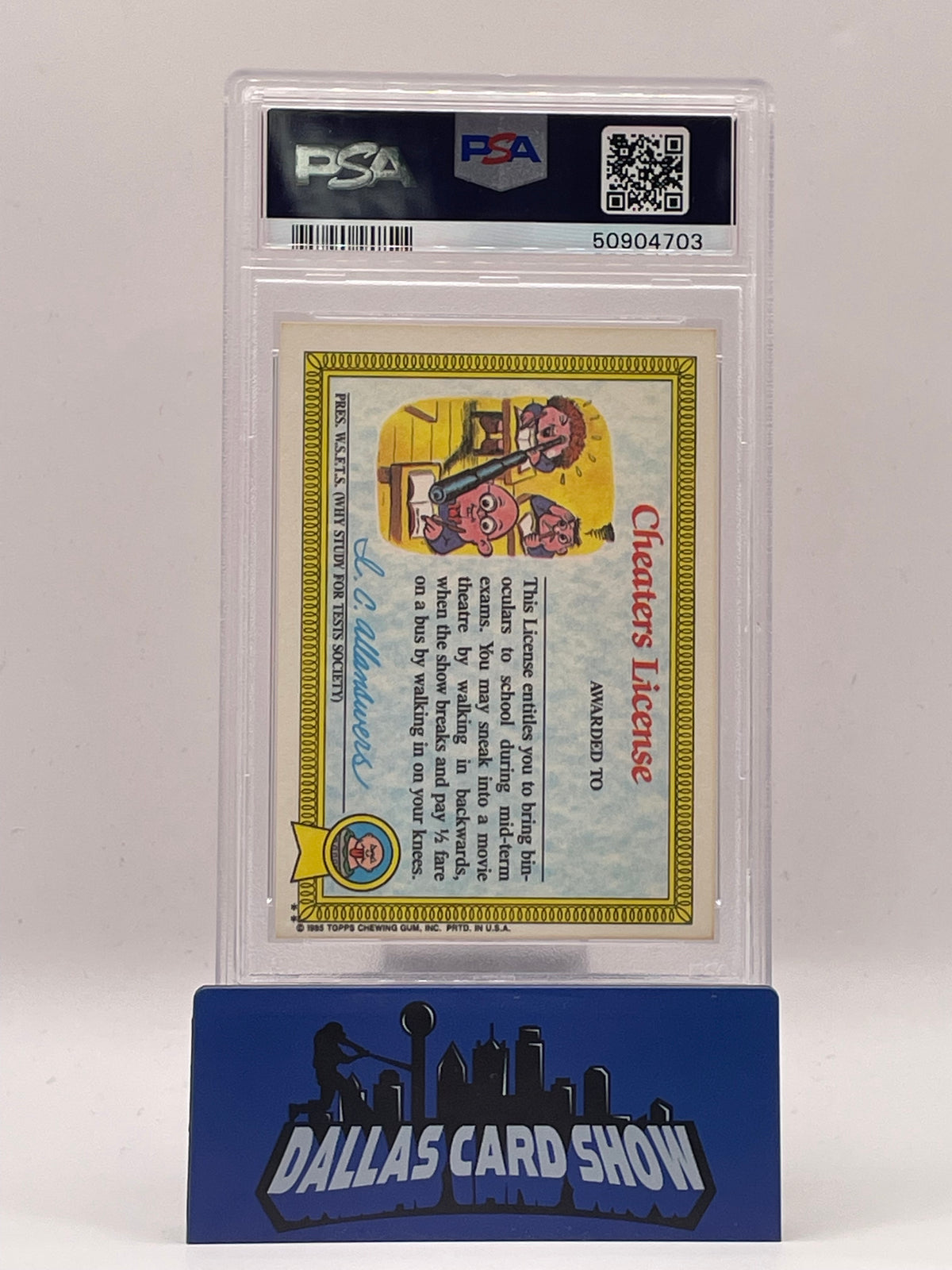 1985 Garbage Pail Kids #8b Blasted Billy Stickers PSA 7