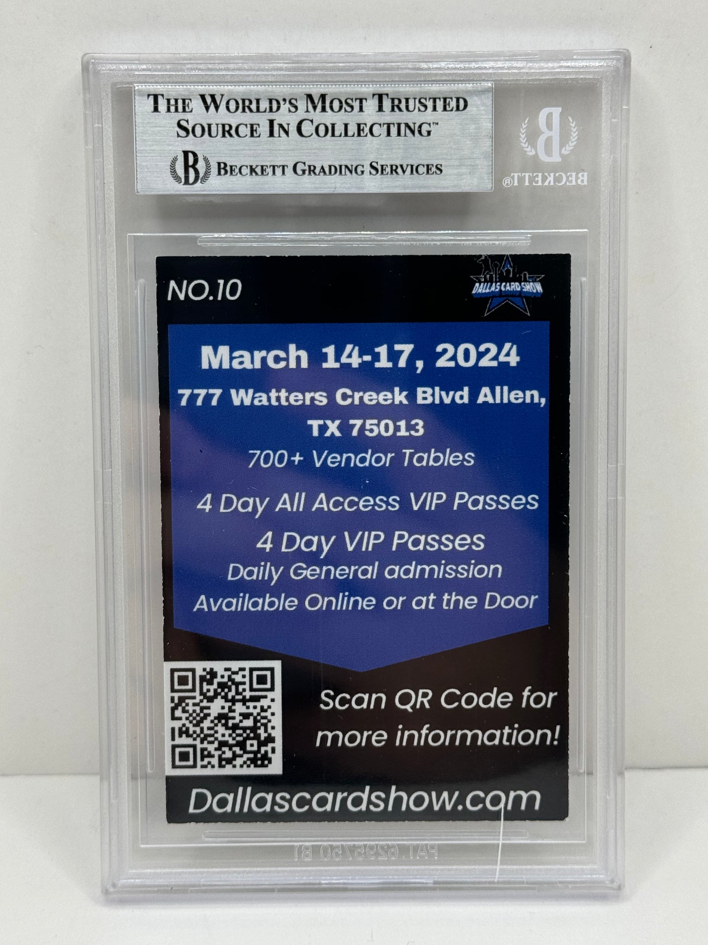 2024 Dallas Card Show Jonathon Brooks #10 Rookie Beckett Witnessed Authentic Auto