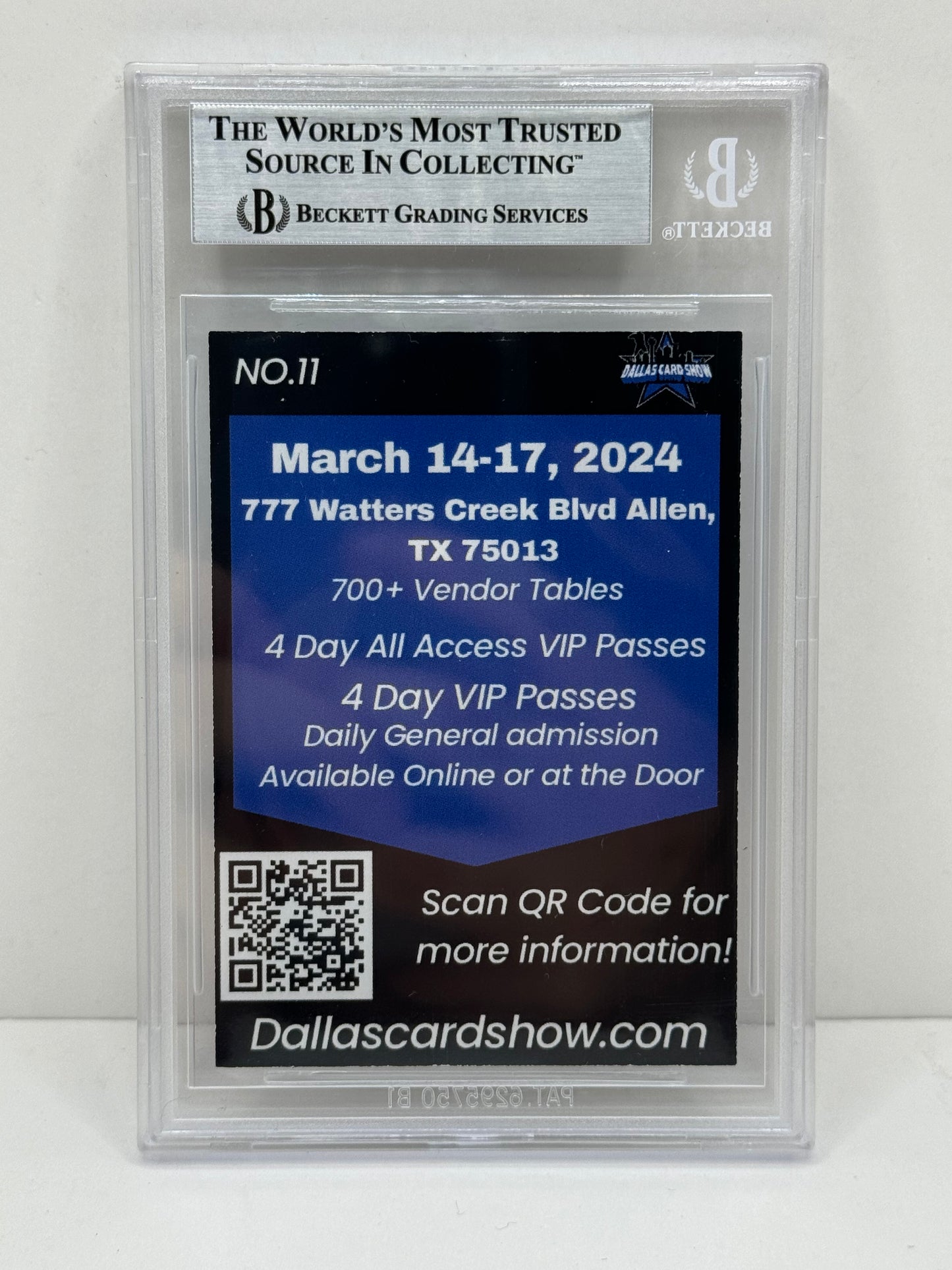 2024 Dallas Card Show Ja'Tavion Sanders #11 Rookie Beckett Witnessed Authentic Auto