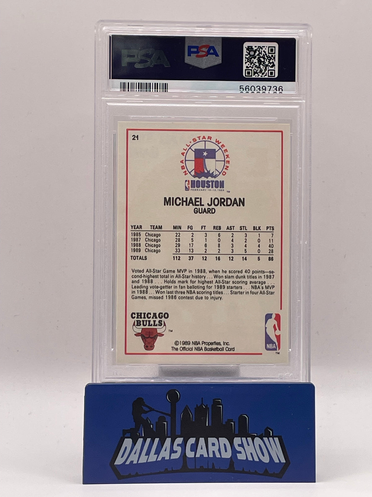1989 Hopps #21 Michael Jordan All-Star PSA 9