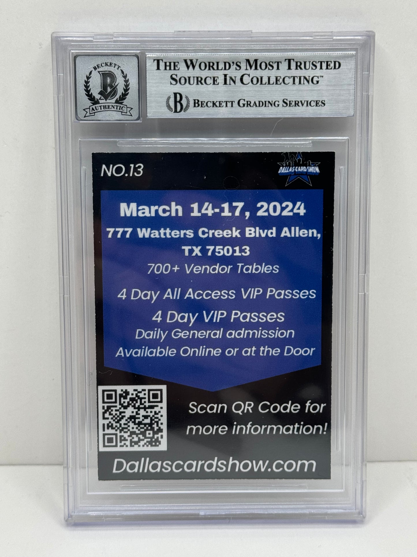 2024 Dallas Card Show Christian Jones #13 Rookie Beckett Witnessed Authentic Auto