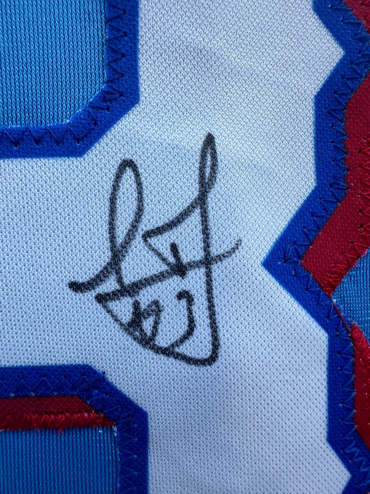 LEODY TAVERAS TEXAS RANGERS SIGNED Light Blue JERSEY size XL BAS COA