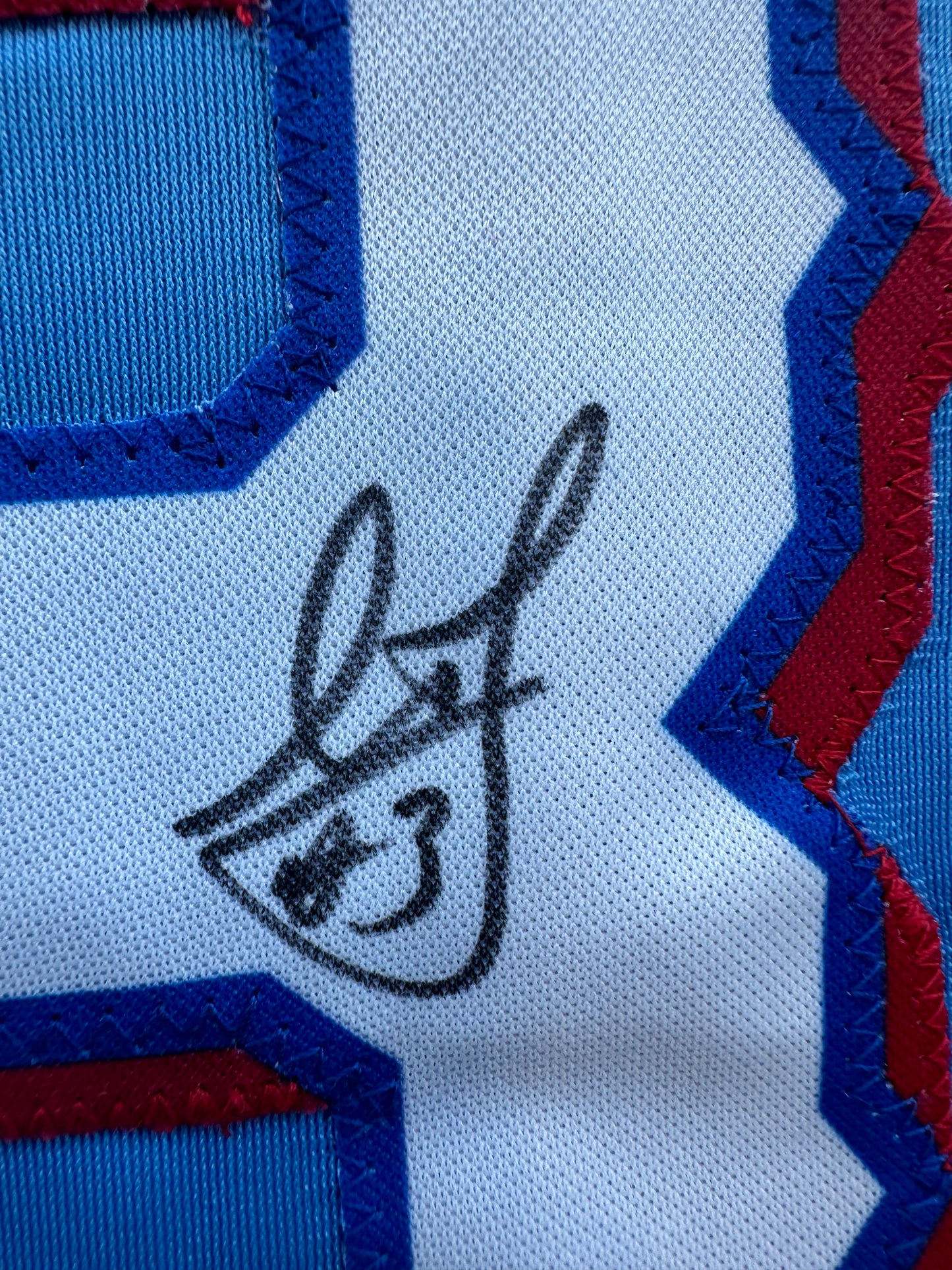 LEODY TAVERAS TEXAS RANGERS SIGNED Light Blue JERSEY size XL BAS COA