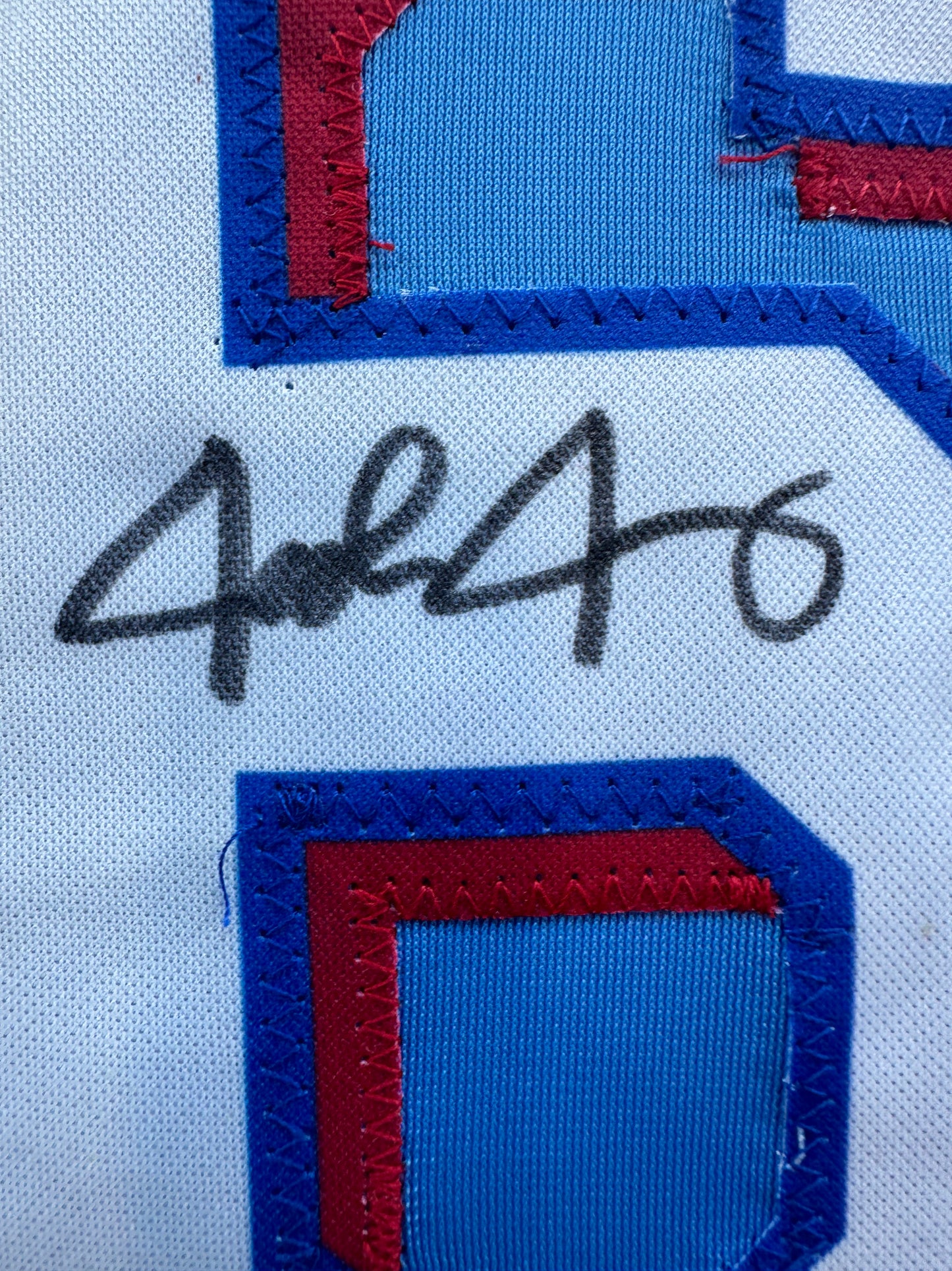 JOSH JUNG TEXAS RANGERS SIGNED Light Blue JERSEY XL BAS COA