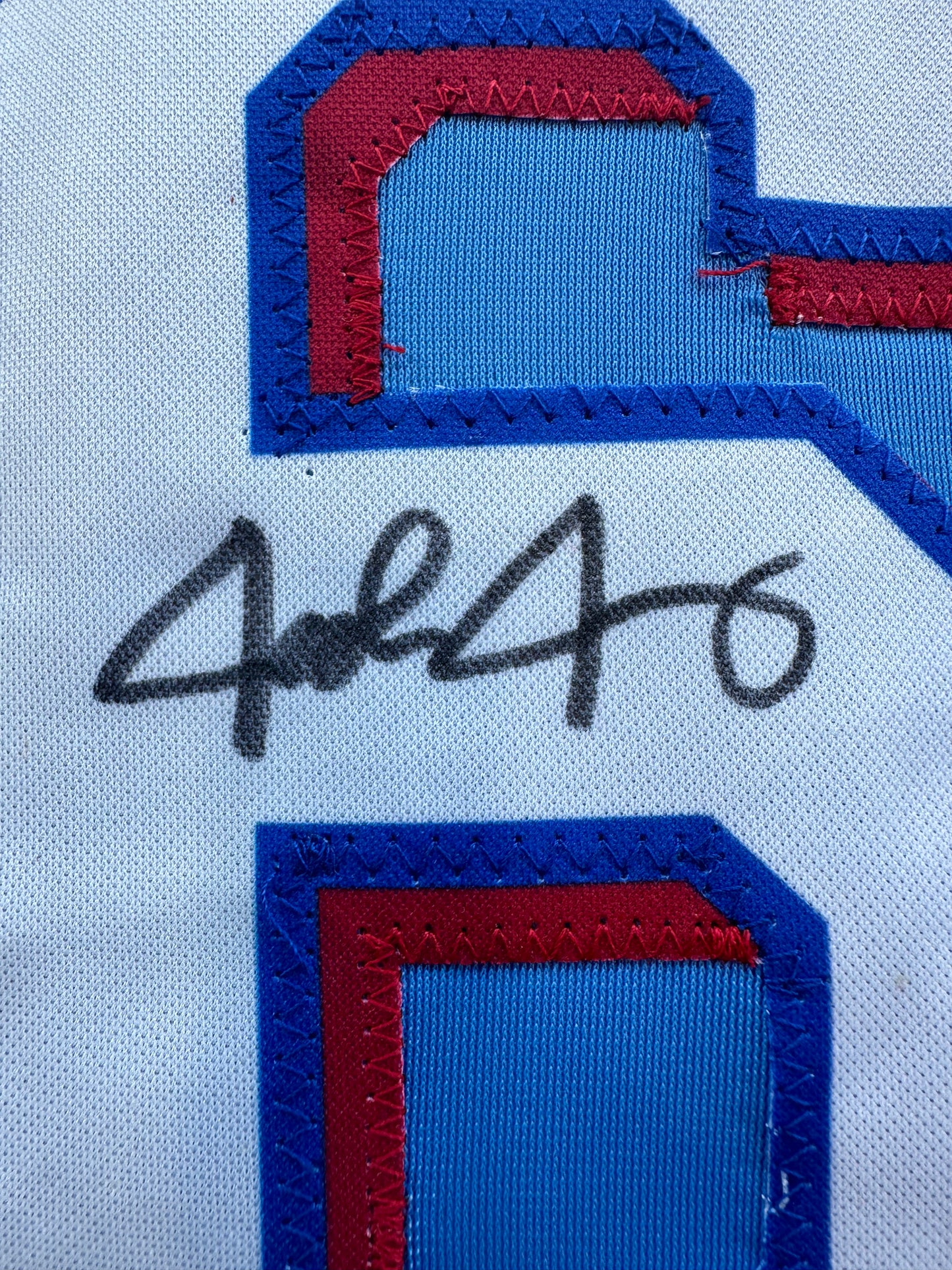 JOSH JUNG TEXAS RANGERS SIGNED Light Blue JERSEY XL BAS COA