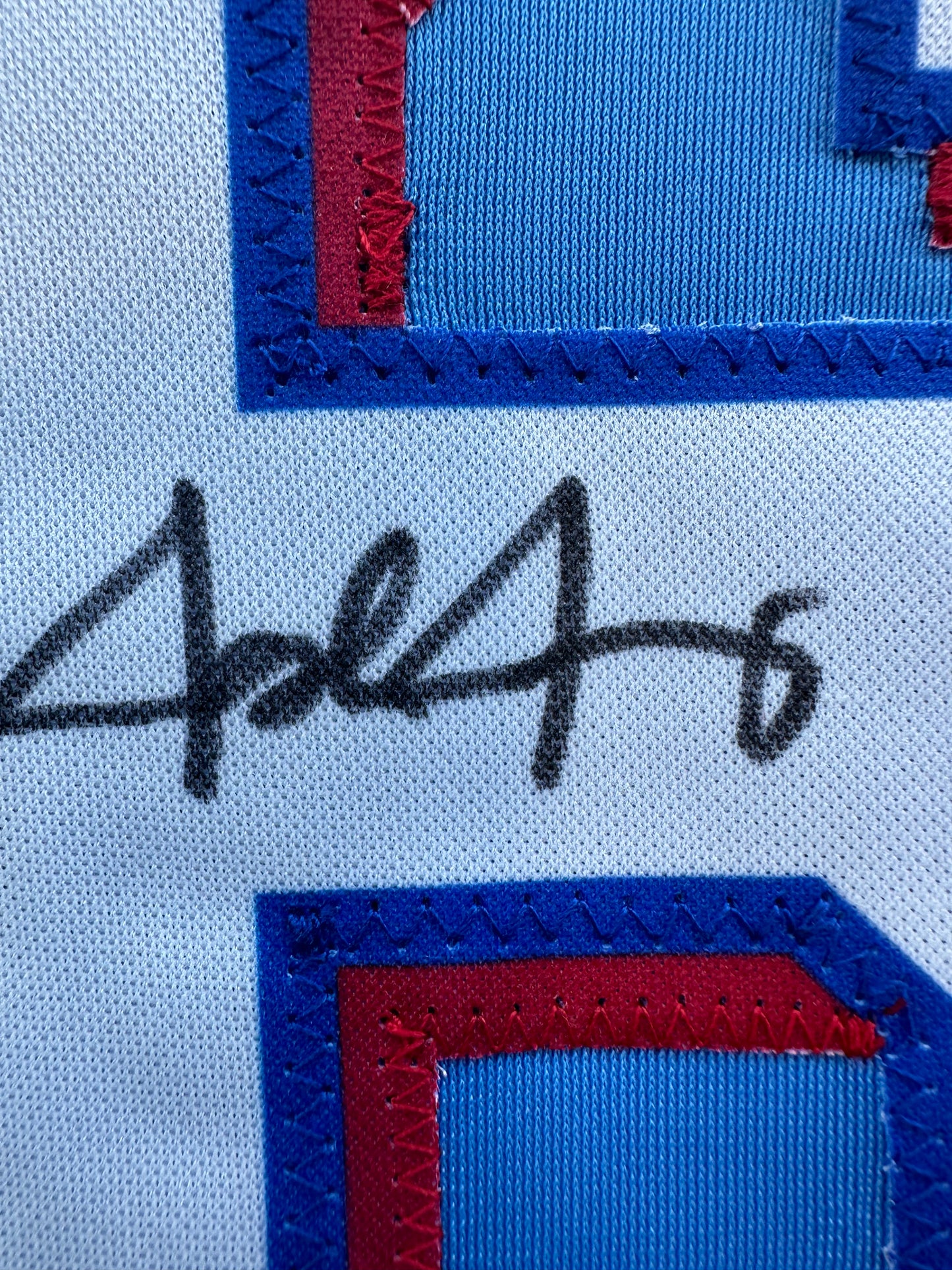 JOSH JUNG TEXAS RANGERS SIGNED Light Blue JERSEY XL BAS COA