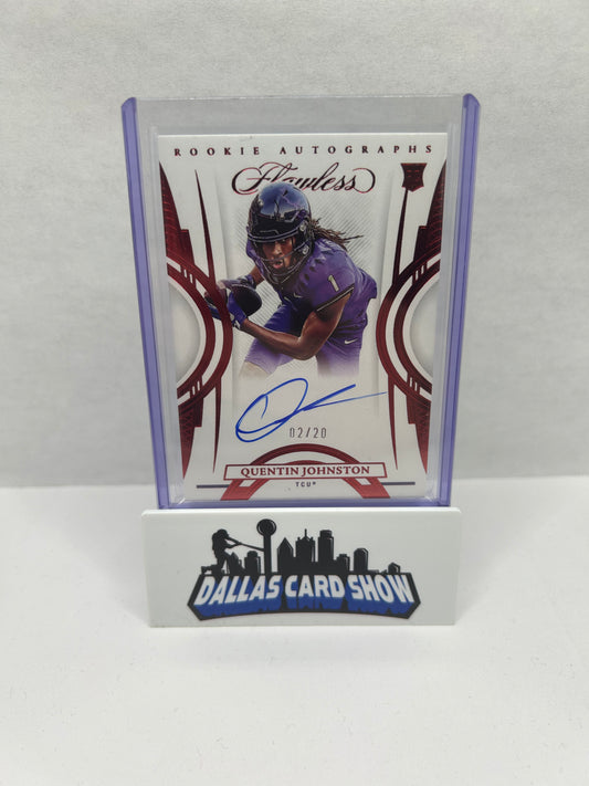 2023 Panini Flawless Quentin Johnston Ruby Rookie Autograph Auto /20 Chargers