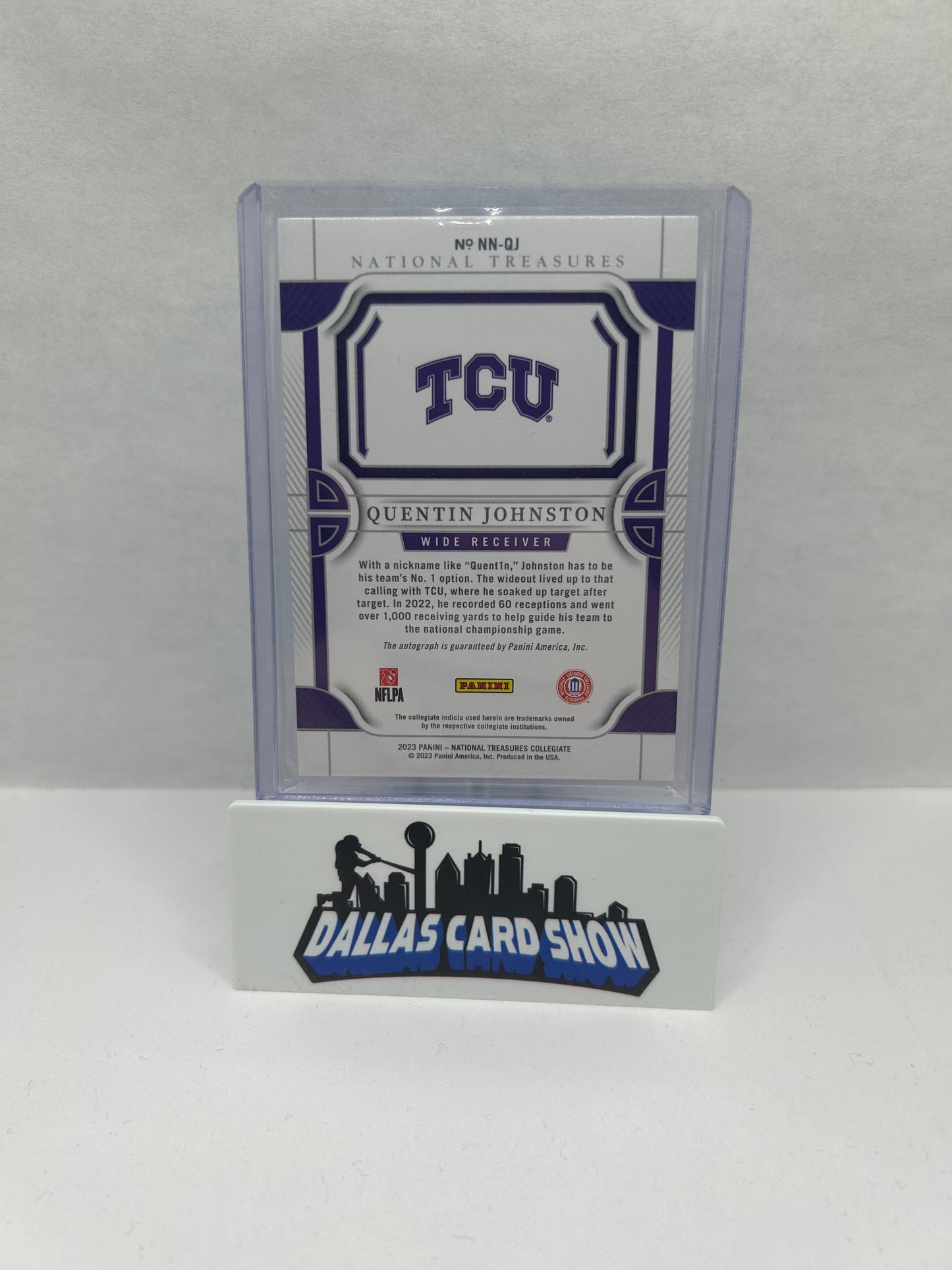 2023 National Treasures QUENTIN JOHNSTON Collegiate Notable Nicknames AUTO #/49
