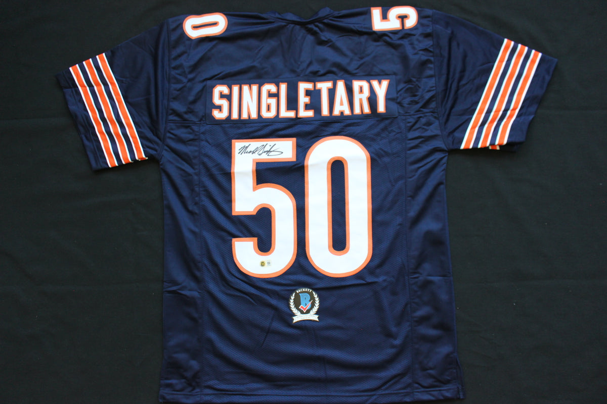 MIKE SINGLETARY CHICAGO BEARS SIGNED DARK NAVY JERSEY Baylor Bears BAS
