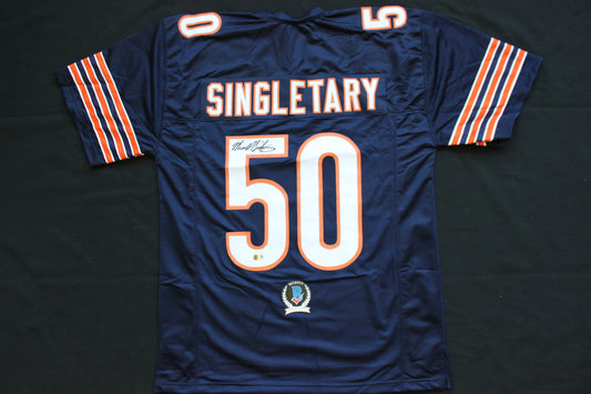MIKE SINGLETARY CHICAGO BEARS SIGNED DARK NAVY JERSEY Baylor Bears BAS
