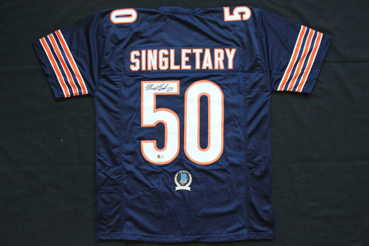 MIKE SINGLETARY CHICAGO BEARS SIGNED DARK NAVY JERSEY Baylor Bears BAS