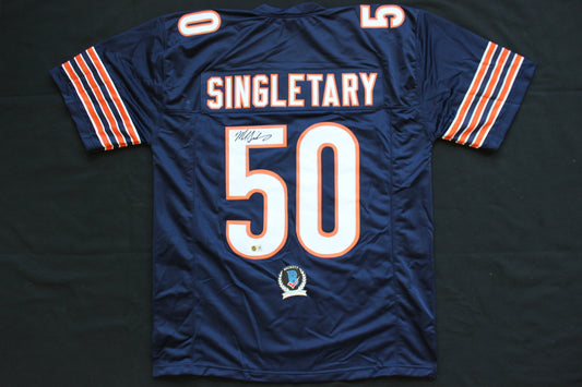 MIKE SINGLETARY CHICAGO BEARS SIGNED DARK NAVY JERSEY Baylor Bears BAS