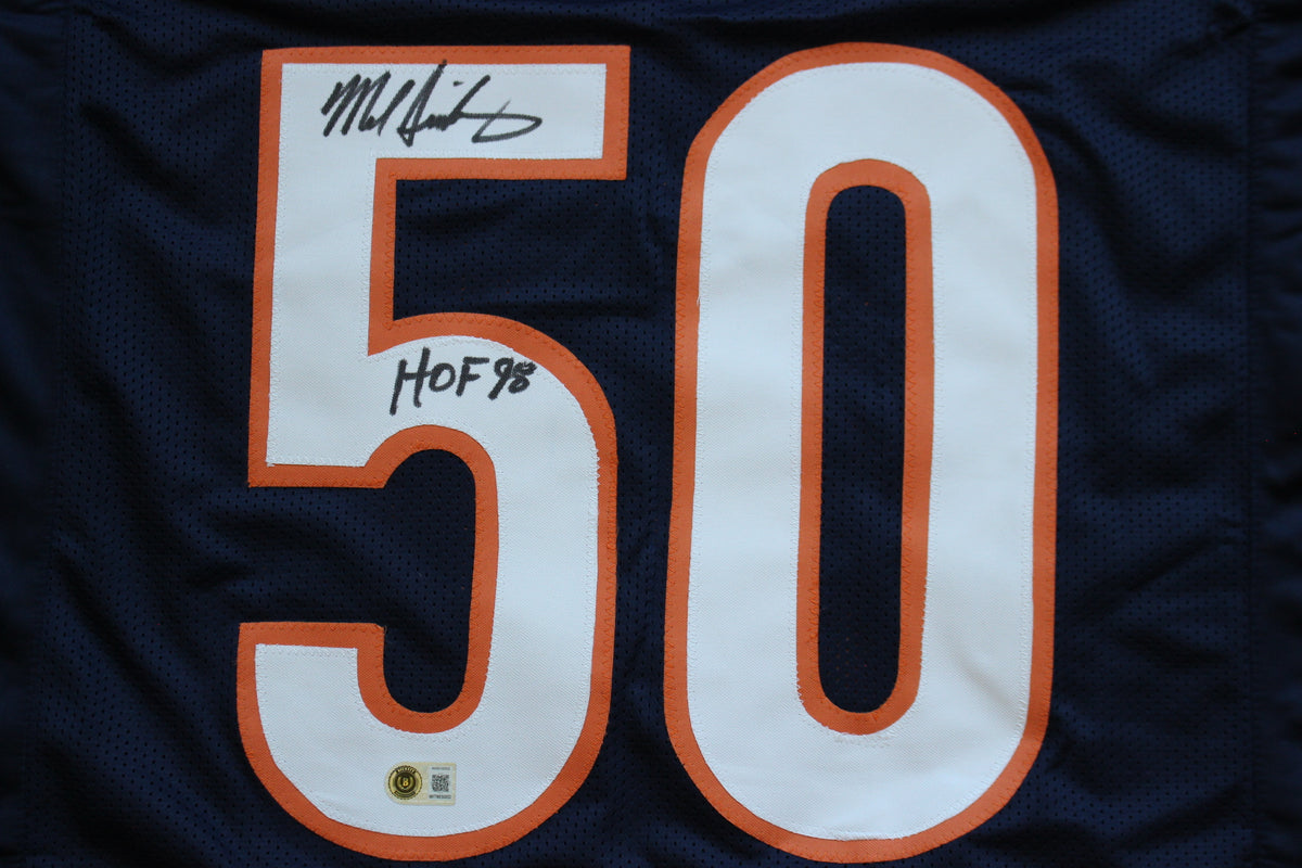 MIKE SINGLETARY CHICAGO BEARS SIGNED DARK NAVY JERSEY w/HOF 98 Baylor Bears BAS