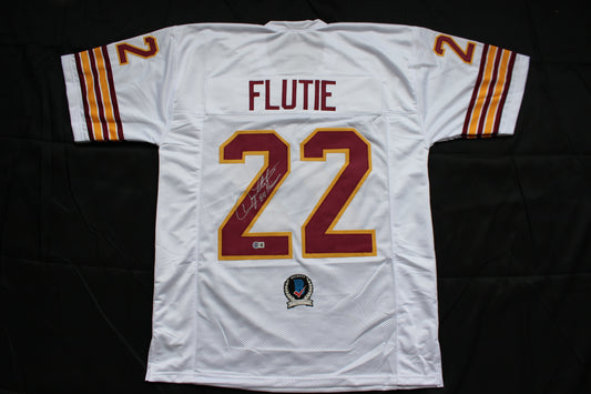 DOUG FLUTIE BOSTON COLLEGE EAGLES SIGNED HOME FOOTBALL JERSEY w/84Heisman Bills BAS COA