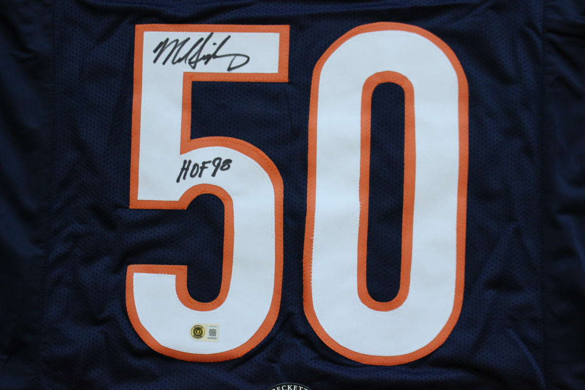 MIKE SINGLETARY CHICAGO BEARS SIGNED DARK NAVY JERSEY w/HOF 98 Baylor Bears BAS
