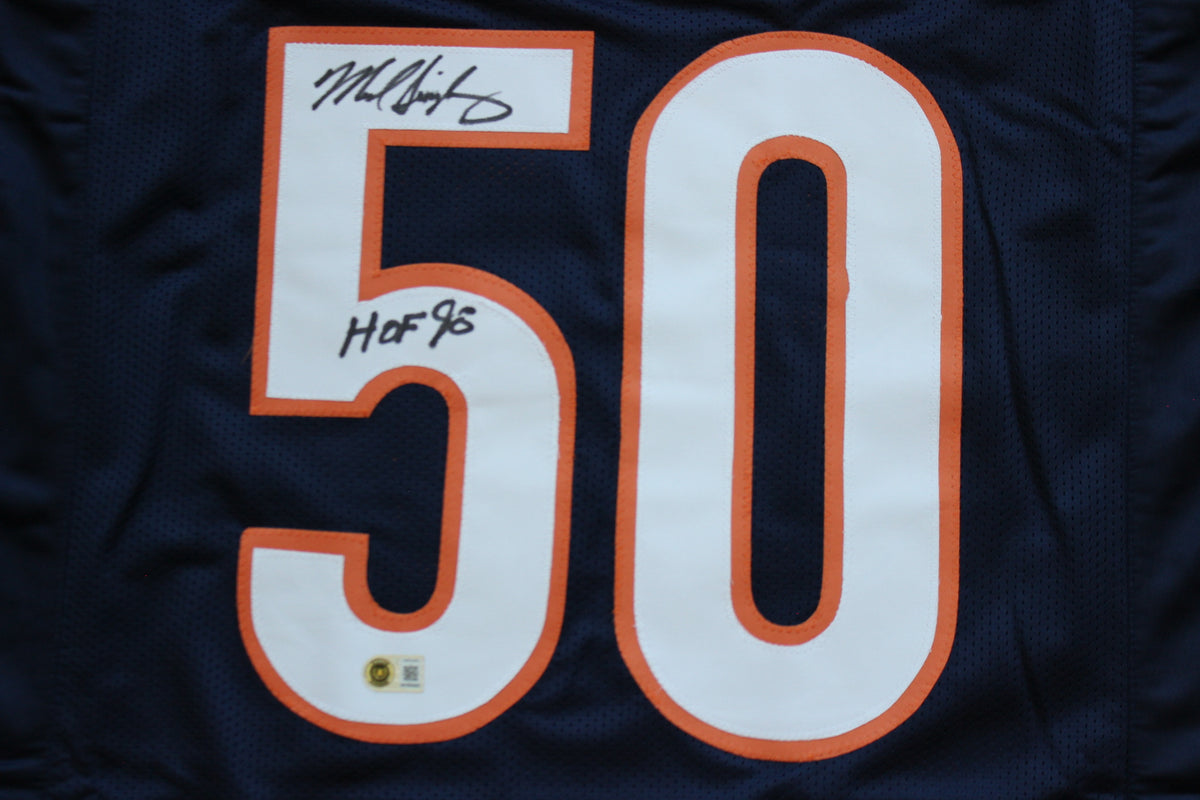 MIKE SINGLETARY CHICAGO BEARS SIGNED DARK NAVY JERSEY w/HOF 98 Baylor Bears BAS