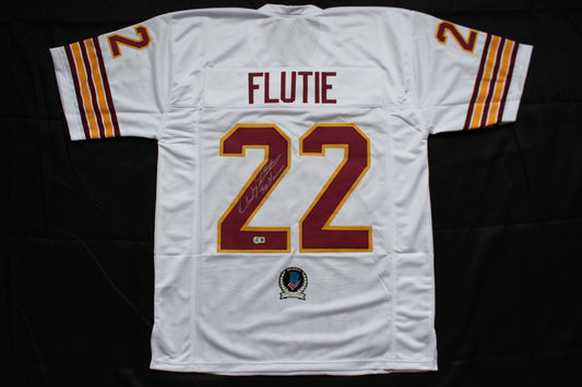 DOUG FLUTIE BOSTON COLLEGE EAGLES SIGNED HOME FOOTBALL JERSEY w/84Heisman Bills BAS COA