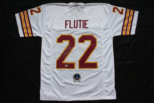 DOUG FLUTIE BOSTON COLLEGE EAGLES SIGNED HOME FOOTBALL JERSEY w/84Heisman Bills BAS COA