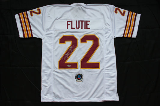 DOUG FLUTIE BOSTON COLLEGE EAGLES SIGNED HOME FOOTBALL JERSEY w/84Heisman Bills BAS COA