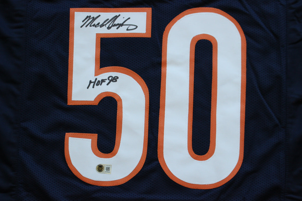 MIKE SINGLETARY CHICAGO BEARS SIGNED DARK NAVY JERSEY w/HOF 98 Baylor Bears BAS