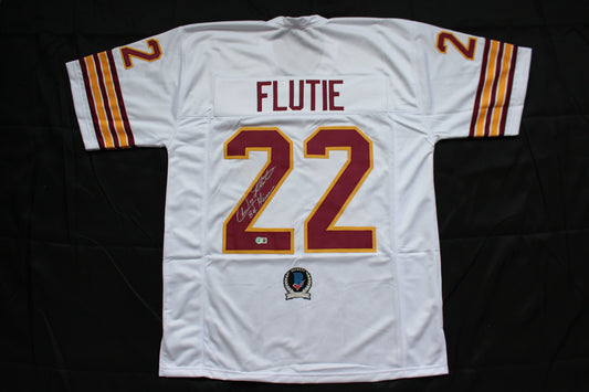 DOUG FLUTIE BOSTON COLLEGE EAGLES SIGNED HOME FOOTBALL JERSEY w/84Heisman Bills BAS COA