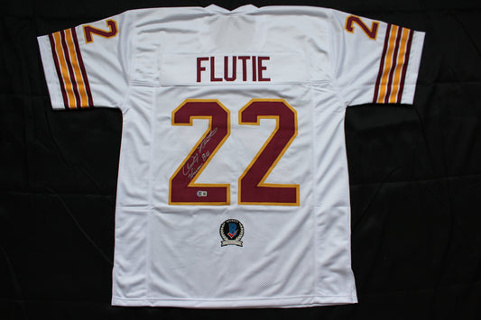 DOUG FLUTIE BOSTON COLLEGE EAGLES SIGNED HOME FOOTBALL JERSEY w/84Heisman Bills BAS COA