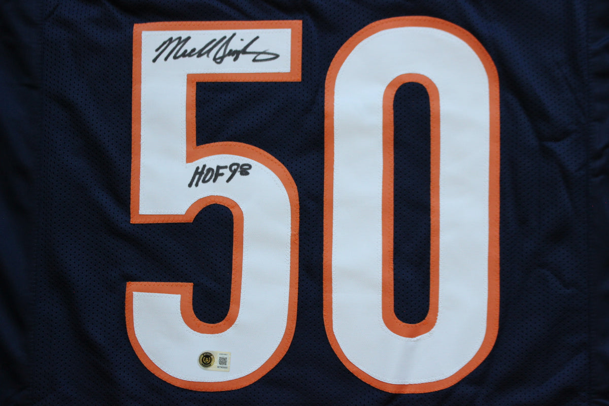 MIKE SINGLETARY CHICAGO BEARS SIGNED DARK NAVY JERSEY w/HOF 98 Baylor Bears BAS
