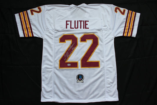 DOUG FLUTIE BOSTON COLLEGE EAGLES SIGNED FOOTBALL JERSEY w/"Miracle in Miami" Bills BAS COA