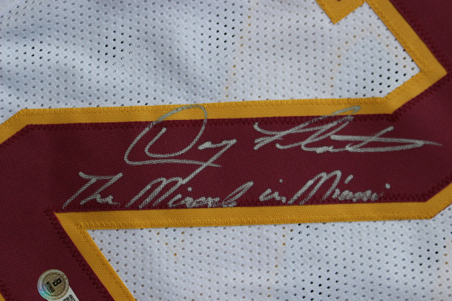 DOUG FLUTIE BOSTON COLLEGE EAGLES SIGNED FOOTBALL JERSEY w/"Miracle in Miami" Bills BAS COA
