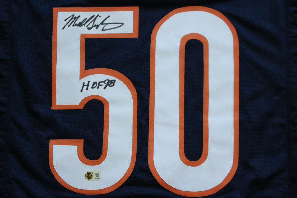 MIKE SINGLETARY CHICAGO BEARS SIGNED DARK NAVY JERSEY w/HOF 98 Baylor Bears BAS