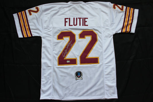 DOUG FLUTIE BOSTON COLLEGE EAGLES SIGNED FOOTBALL JERSEY w/"Miracle in Miami" Bills BAS COA