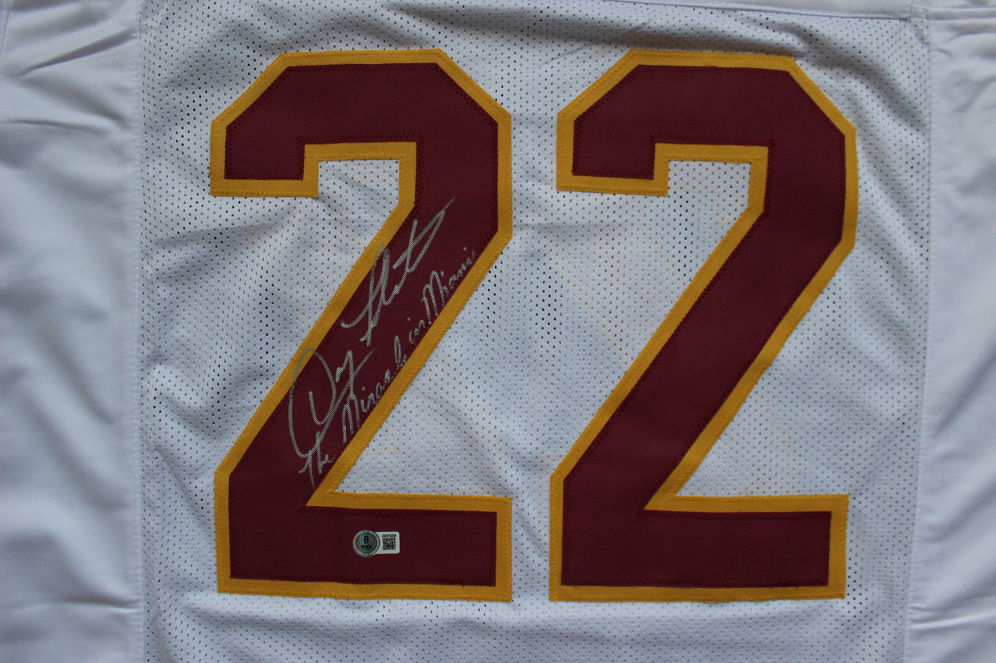 DOUG FLUTIE BOSTON COLLEGE EAGLES SIGNED FOOTBALL JERSEY w/"Miracle in Miami" Bills BAS COA