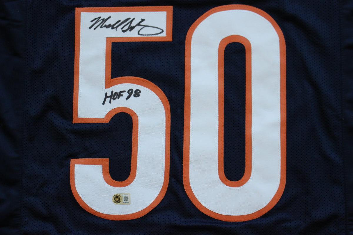 MIKE SINGLETARY CHICAGO BEARS SIGNED DARK NAVY JERSEY w/HOF 98 Baylor Bears BAS