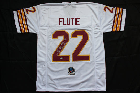 DOUG FLUTIE BOSTON COLLEGE EAGLES SIGNED FOOTBALL JERSEY w/"Miracle in Miami" Bills BAS COA