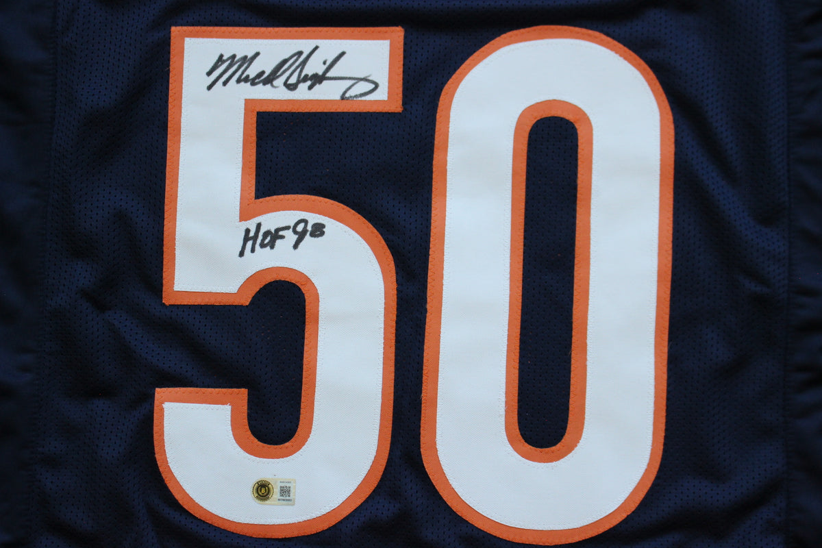 MIKE SINGLETARY CHICAGO BEARS SIGNED DARK NAVY JERSEY w/HOF 98 Baylor Bears BAS