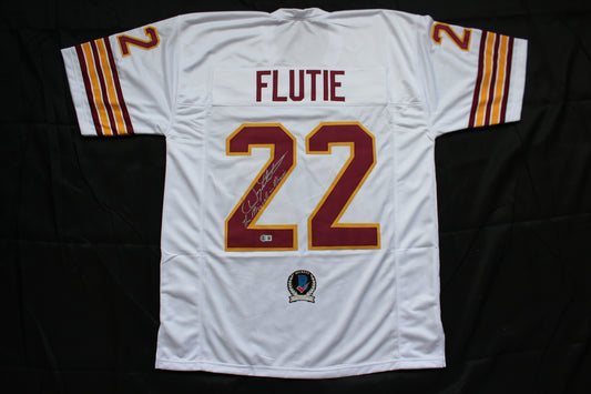 DOUG FLUTIE BOSTON COLLEGE EAGLES SIGNED FOOTBALL JERSEY w/"Miracle in Miami" Bills BAS COA