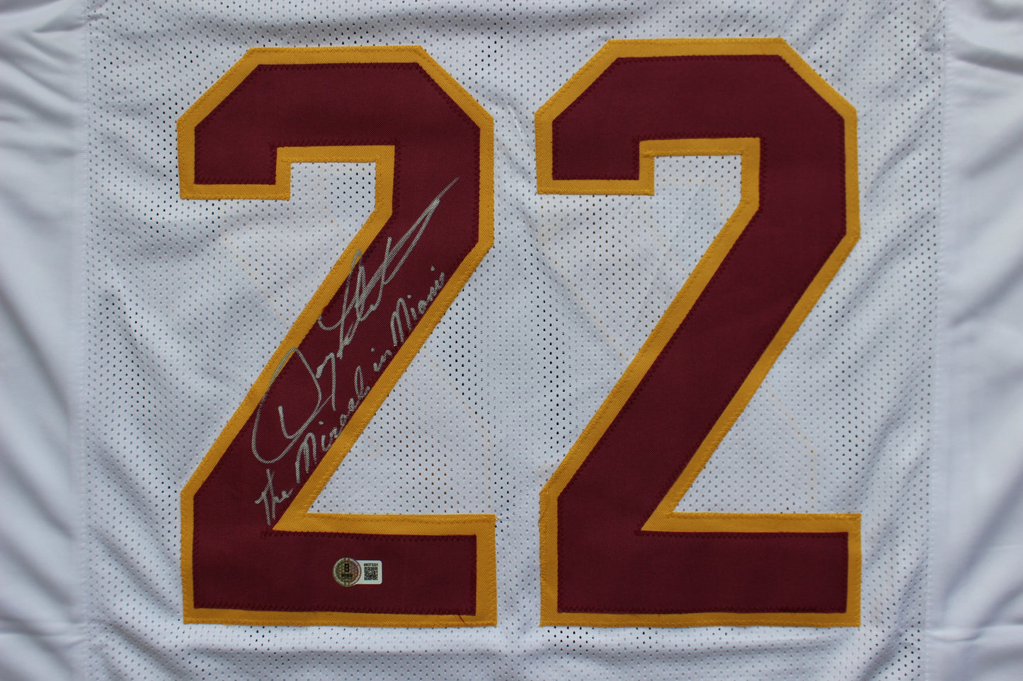 DOUG FLUTIE BOSTON COLLEGE EAGLES SIGNED FOOTBALL JERSEY w/"Miracle in Miami" Bills BAS COA