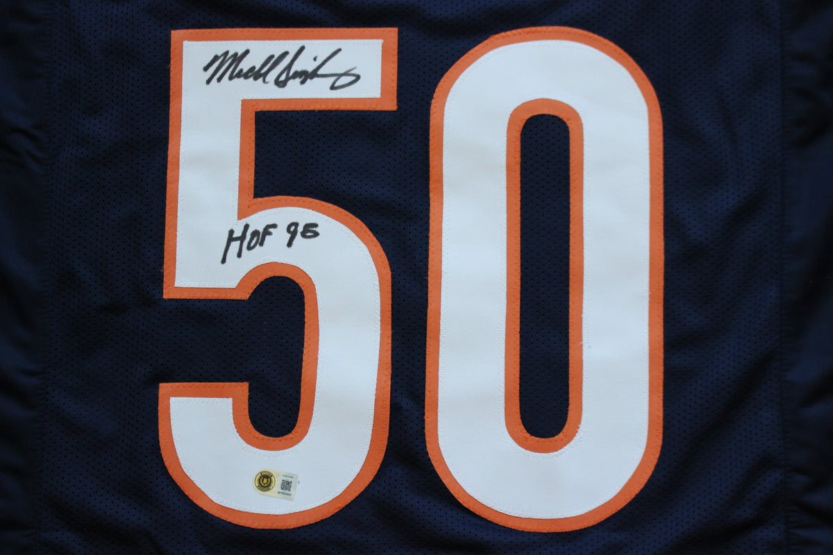 MIKE SINGLETARY CHICAGO BEARS SIGNED DARK NAVY JERSEY w/HOF 98 Baylor Bears BAS