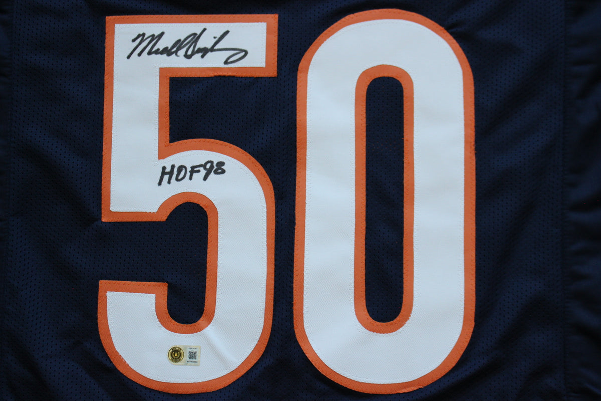 MIKE SINGLETARY CHICAGO BEARS SIGNED DARK NAVY JERSEY w/HOF 98 Baylor Bears BAS