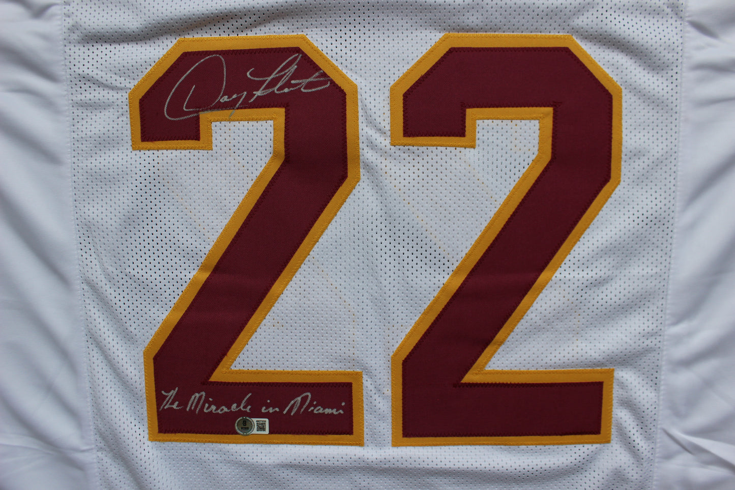 DOUG FLUTIE BOSTON COLLEGE EAGLES SIGNED FOOTBALL JERSEY w/"Miracle in Miami" Patriots BAS COA