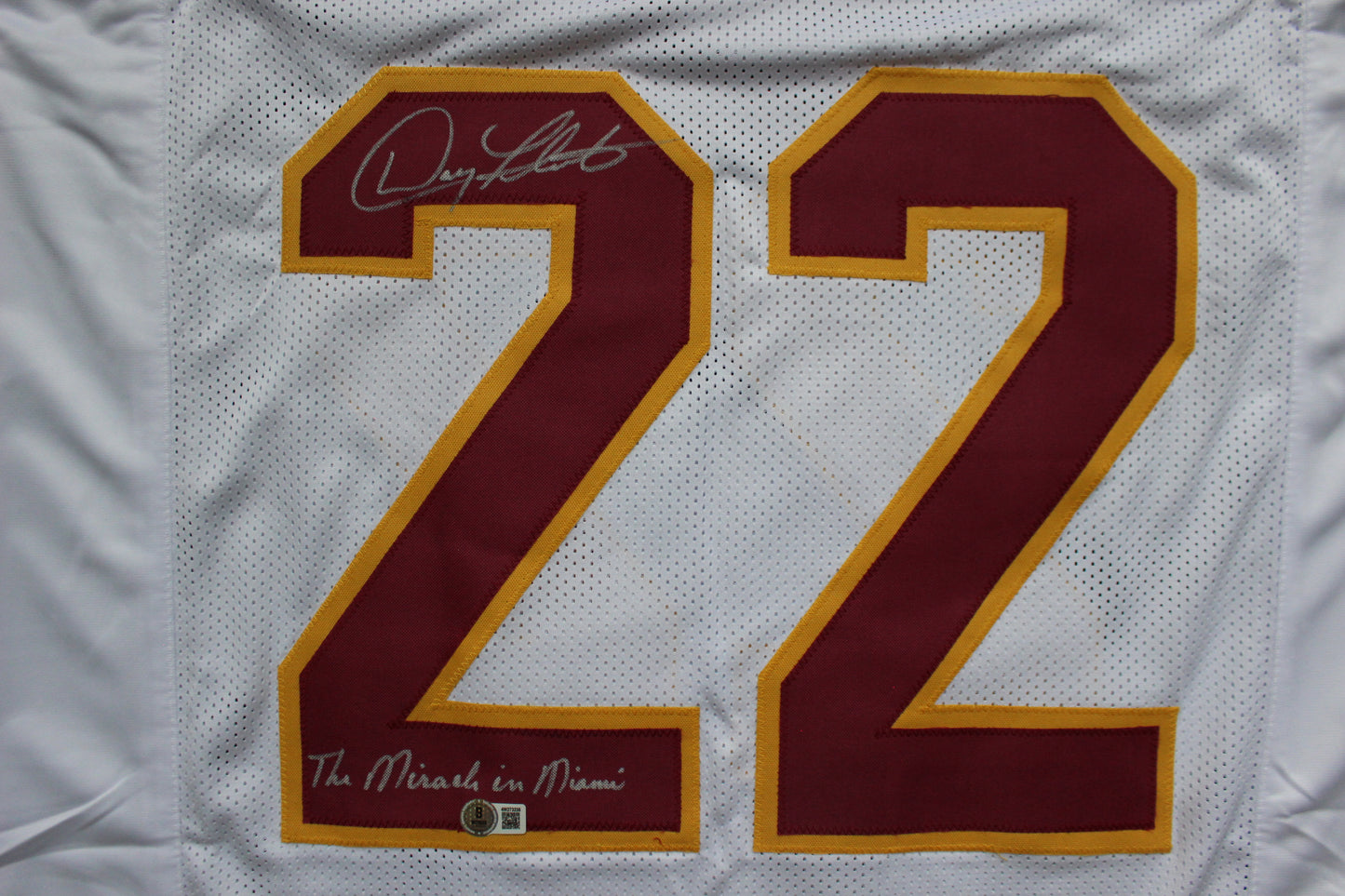 DOUG FLUTIE BOSTON COLLEGE EAGLES SIGNED FOOTBALL JERSEY w/"Miracle in Miami" Patriots BAS COA