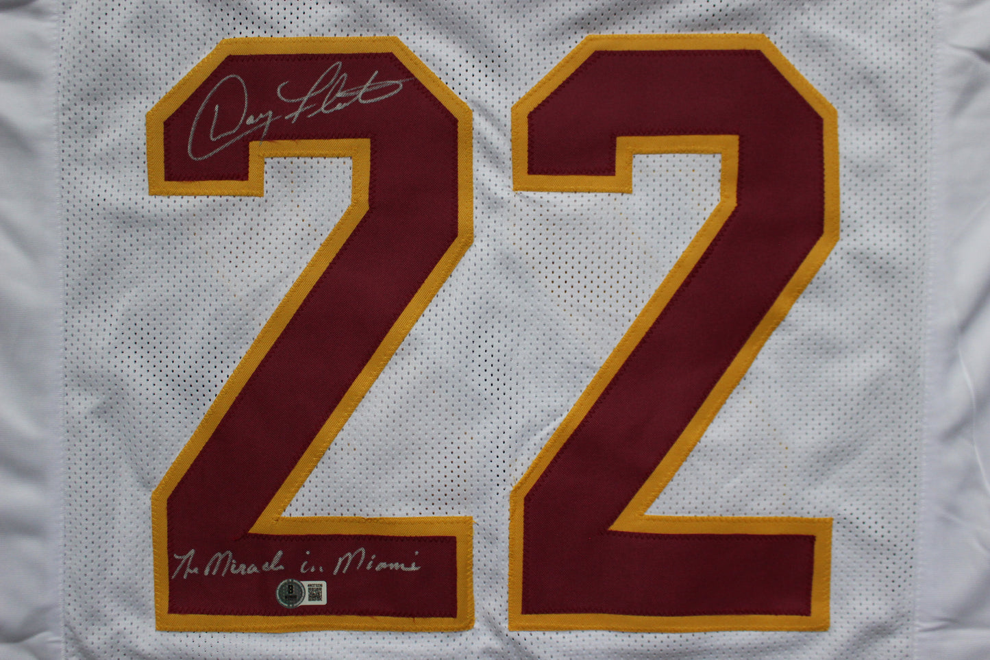 DOUG FLUTIE BOSTON COLLEGE EAGLES SIGNED FOOTBALL JERSEY w/"Miracle in Miami" Patriots BAS COA