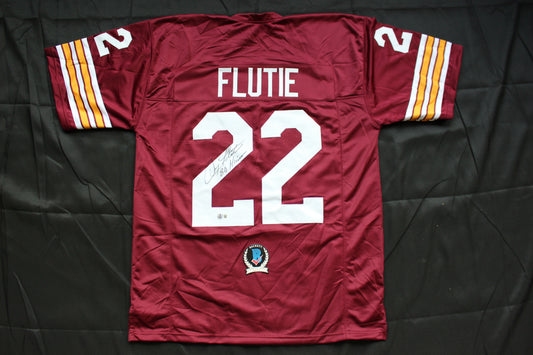 DOUG FLUTIE BOSTON COLLEGE EAGLES SIGNED ROAD FOOTBALL JERSEY w/84Heisman BAS COA